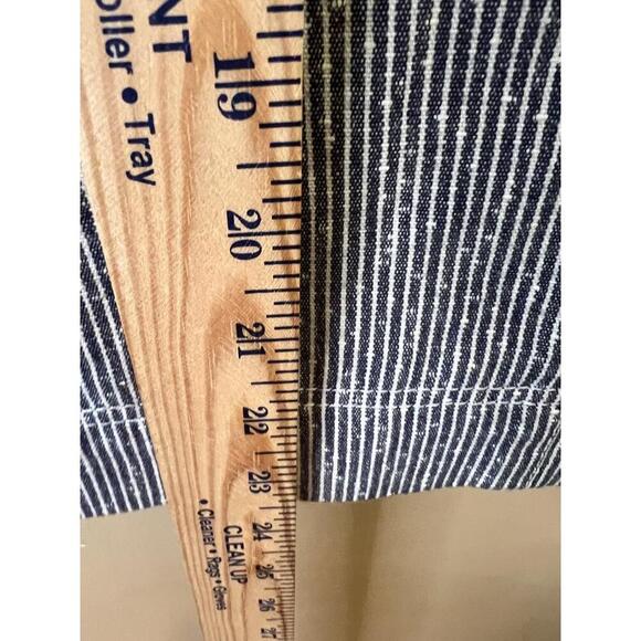 Altuzarra Blue White Pinstripe Patch Pockets Above Knee Pencil Skirt Size 44 - Picture 11 of 12